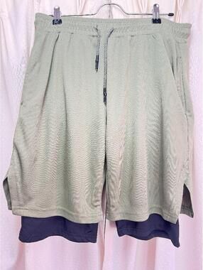 2-in-1 Layered Athletic Shorts Men's 2XL